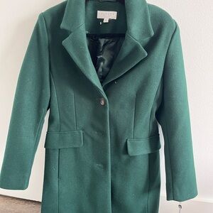 Laundry By Shelli Segal Green Trench Coat with Notched Lapel